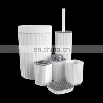 Household modern white ceramic decor special design 6 piece bathroom set luxury