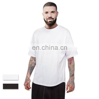 Wholesale Custom Muscle Fit Men Raglan T Shirt Cotton Spandex Blend Sublimation Curved Hem Tees Manufacturer
