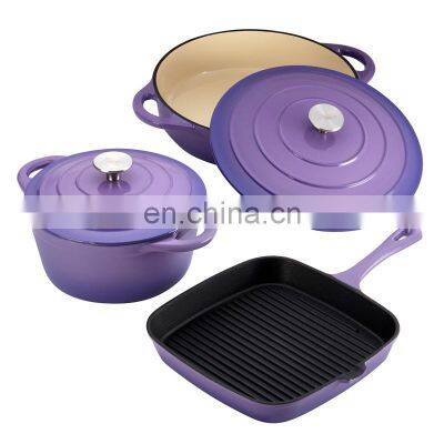 Pre-seasoned cast iron nonstick pots and pans  cookware sets