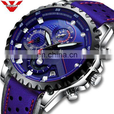 NIBOSI Quartz Watch Men Blue Casual Fashion Chronograph Mens Watches Top Brand Luxury Big Dial Watch Relogio Masculino photo-5