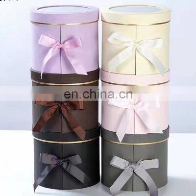 Recyclable Round Flower Box With Pvc Windows Customized Shape and Size Gift Box photo-3