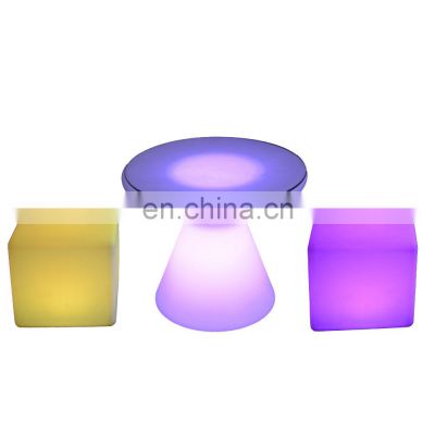 changing color light plastic bar stool cube led chair cool bar furniture cathaoir cearnach