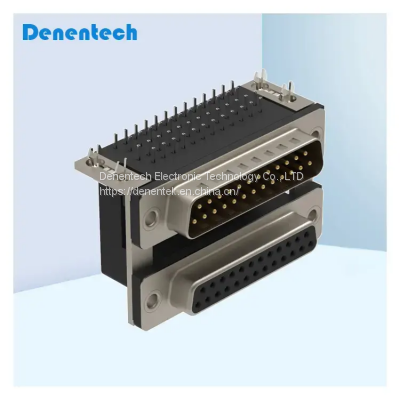 D-sub Dual Port DR25P Female+DR25P Male Right Angle DIP d-sub cable connectors connector dsub