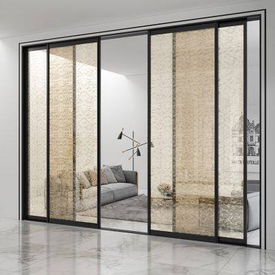 Bathroom Office Glass Partition Wall Soundproof Interior Building Room Divider Glass Office Partition Sliding Door photo-2