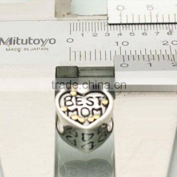 Hot Sale Mother and Daughter 925 Sterling Silver Best Mom Heart Bead for European Charms Bracelet photo-5