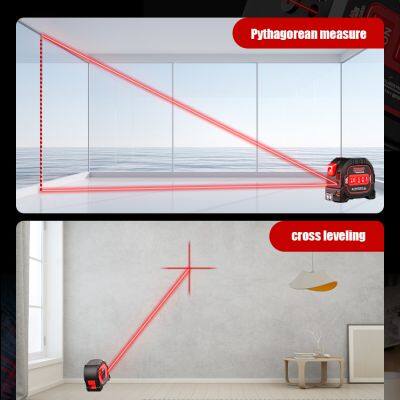 60m Muti-fuction CE Approved 3-in-1 Rechargeable Laser Tape Measure With 5m Autolock Measuring Tape for Construction photo-2