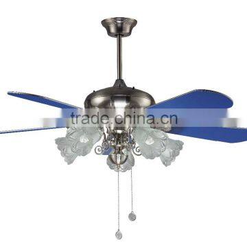 Elegant Design Decorative Hanging Fan With Flower Light