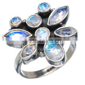 RARE RAINBOW MOON STONE 925 STERLING SILVER RING ,925 STERLING SILVER JEWELRY WHOLE SALE,JEWELRY EXPORTER