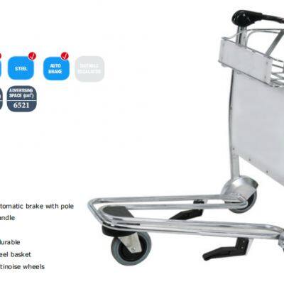 3 Wheel OEM Stainless Steel Baggage Airport Carts Airport Trolleys