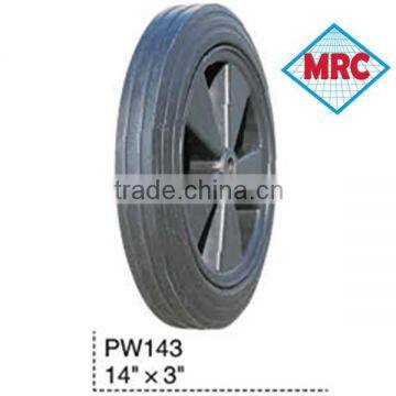 PW143 the non-pneumatic rubber wheel 14" x 3" PROMOTION