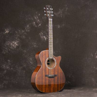 Otis 41inch Mahogany Solid Top Acoustic Guitar Manufacturer Cutaway Single Board Guitar Factory FG-26N photo-3