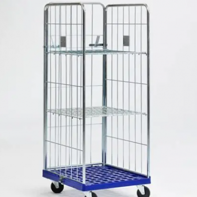 Large Metal Collapsible Storage Warehouse Roll Cage Cart Trolley photo-5