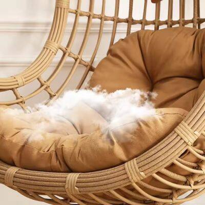 Modern Eco-Friendly PE Rattan Egg Shaped Hanging Chair Factory Price Patio Garden Swing Chair photo-4
