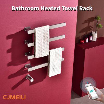 Bathroom Electric Heated Towel Rack, Towel Warmer for Bathroom, Wall Mounted Stainless Steel,4 Colours