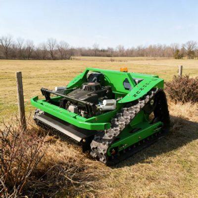 Fabrik CE-zertifiziertes VTLM600 600MM 4-Takt batteriebetriebener Benzinmotor drahtloser Funkfernsteuerung spurmontierter Rasenmäher-Roboter