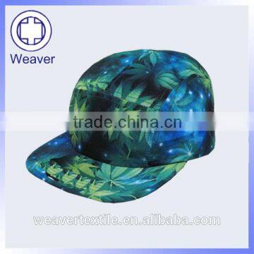 Sublimation Blank Bamboo Leopard Flat 5 Pnael Baby Hat Snapback Cap / Trucker Cap