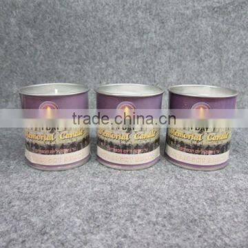 Memorial Candle In Tin for Yahrzeit and Yom Kippur, Jewish Candle, Religious Candle, Tin Candle