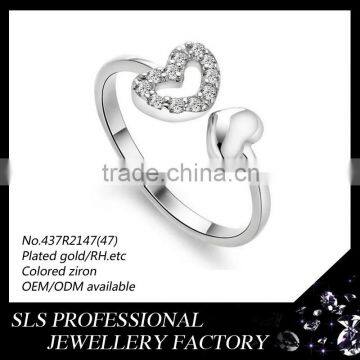 Gold supplier in Alibaba wholesale 2015 new design 925 silver sample wedding ring designs silver heart ring