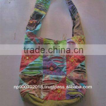 Brush Printed Cotton Handbag