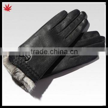 Rabbit Fur Lined High Fashion Leather Glove From Leather Glove Manufacture photo-2