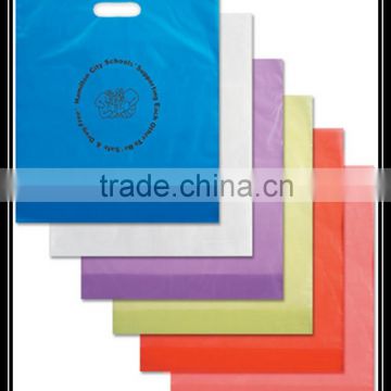 Colorful ldpe die cut carry plastic shopping bag