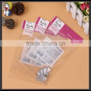 clear custom OPP header bags with self adhesive strip