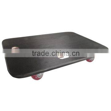 wood dolly cart with anti slip rubber mat 4 wheel