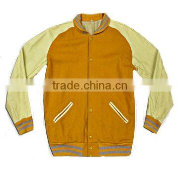 winter jacket custom yellow color varsity jacket college jacket wholesale