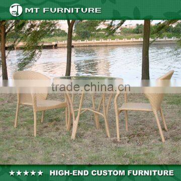 popular hotel room/garden/patio poly rattan dining table and chair