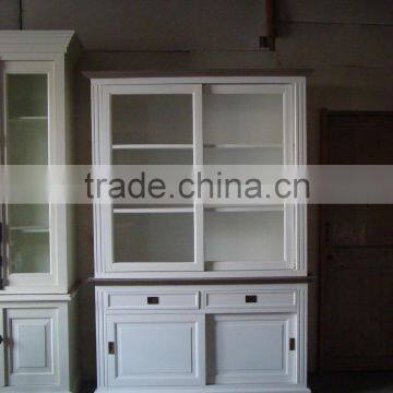 reproduction furniture white wooden display cabinet