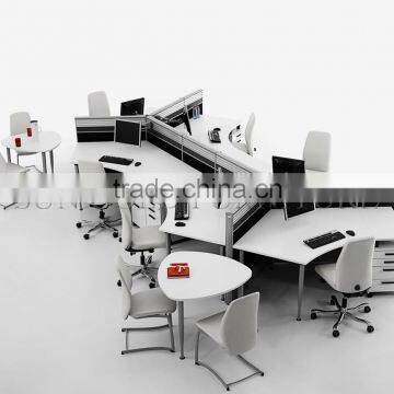 Modern White High Quality Steel legs Curved Office Workstation(SZ-WS544)