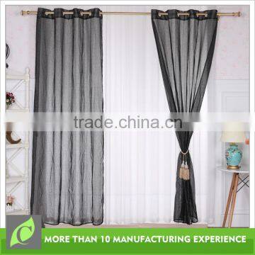 Shaoxing textile Window use Transparent voile curtain with tassel