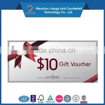 Colorful gift voucher card discount voucher, paper recharge voucher