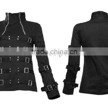 GOTHIC BONDAGE JACKET COTTON PUNK GOTH WITH BUCKLES