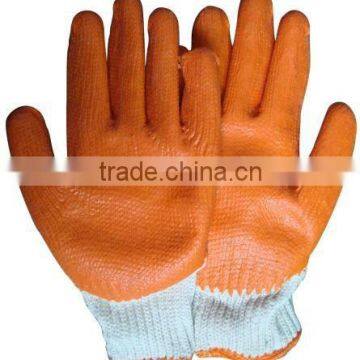 Cotton Liner Orange Rubber Coated Gloves