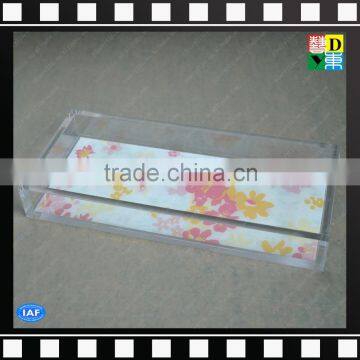 New Design Clear Acrylic Serving Trays With Priting Pattern for Sale