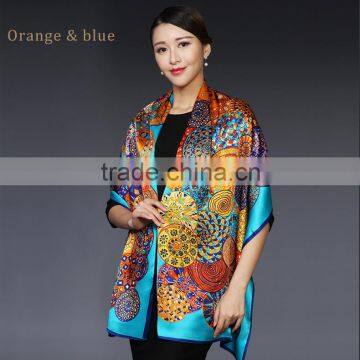 Manufacturer Wholesale 100% Silk Hijab Scarf Euro Style Digital Printing Silk Scarves Girls Party Dresses photo-3