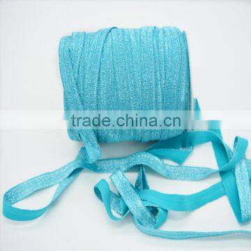 Shiny Frosted Elastic Hair Tie 5/8''Fold Over Elastic Cheap Wide Headbands FOE photo-4