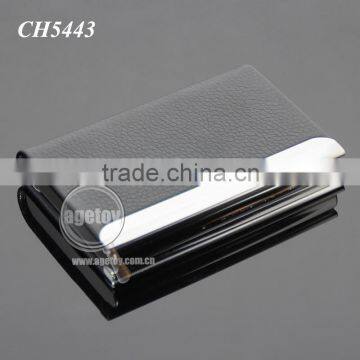 New Arrival High-Grade Magnetic Lock Stainless Steel Metal Black Leather Luxury Business Card Case photo-6