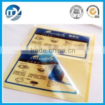 Transparent plastic sticker sheet for tile gel