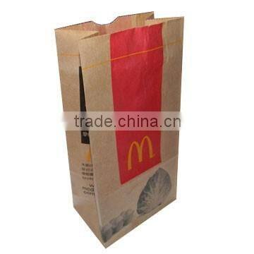 Square bottom take away food grade paper bag