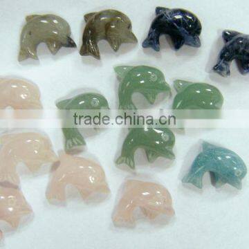 Hot seller gemstone sodalite dolphin jewelry carving