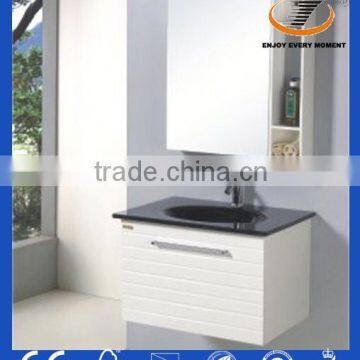 Hangzhou PVC bathroom cabinet with glass sink