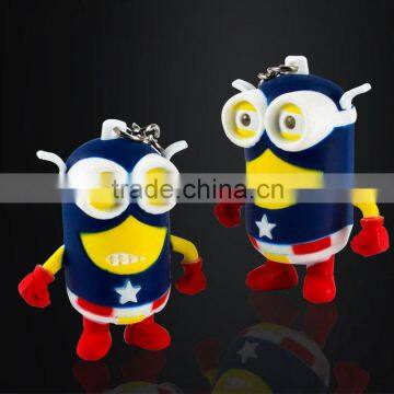 Wholesale Creative Cartoon Character LED light flash keychain