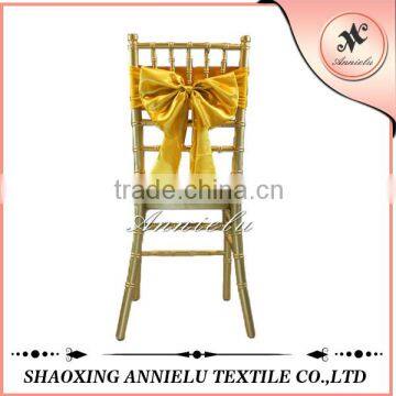 100%polyester gold satin chair sash bow