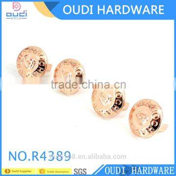 2016 Rose gold metal badge bag hardware painting logo plate for leather metal logo label