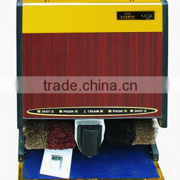 shoe polishing machine with wooden printing