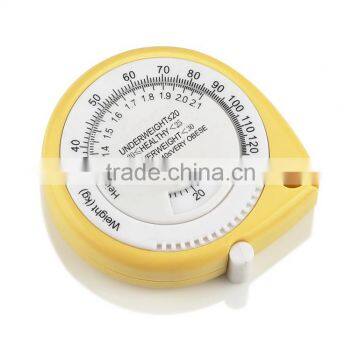Retractable Branded ABS Plastic Wholesale Body Fat Bmi Calculator Measuring Tape Fitness