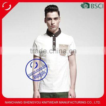 Single Jersey Men's Pocket Polo Shirt With Custom Label