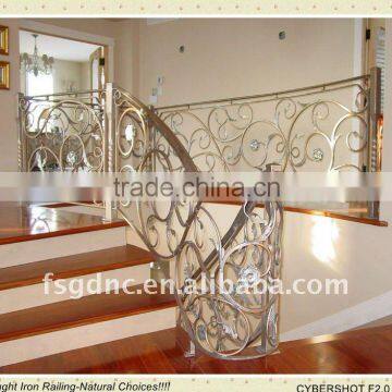 Industrial safe wrought iron staircase railing
